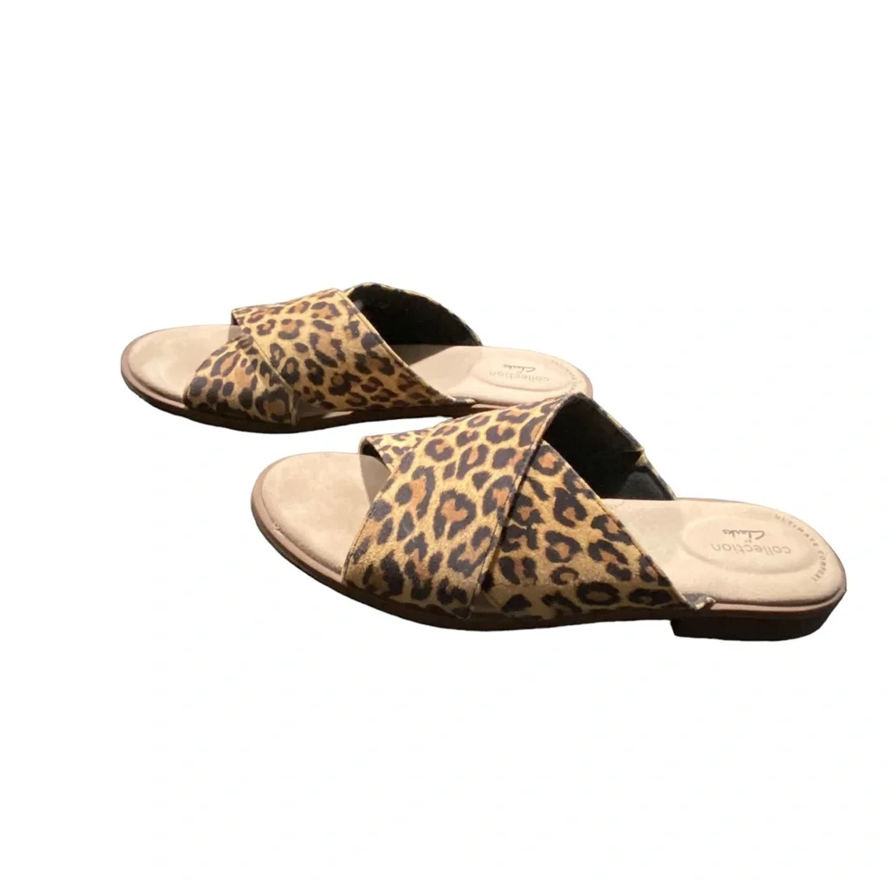 Clarks Women's Declan Ivy Sandal Leopard Print‎ Cheetah Size 8 Wide